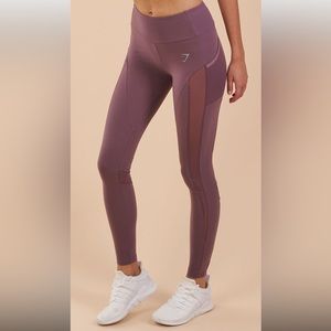 Gymshark Navy Blue High Rise Mesh Cutout Leggings